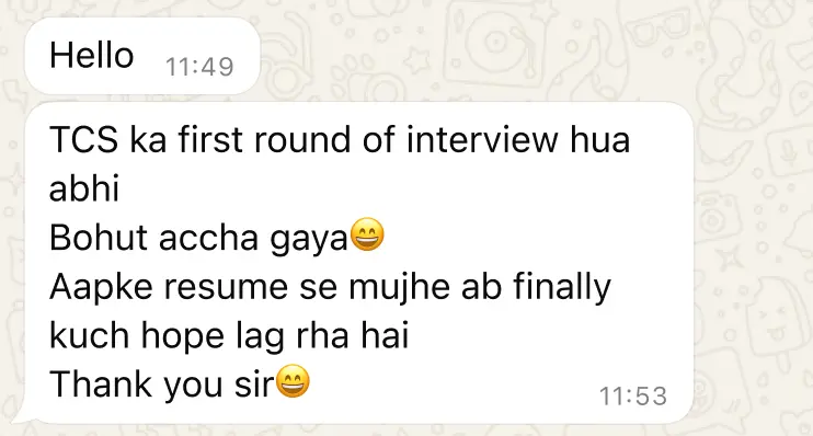 WhatsApp Testimonial 1